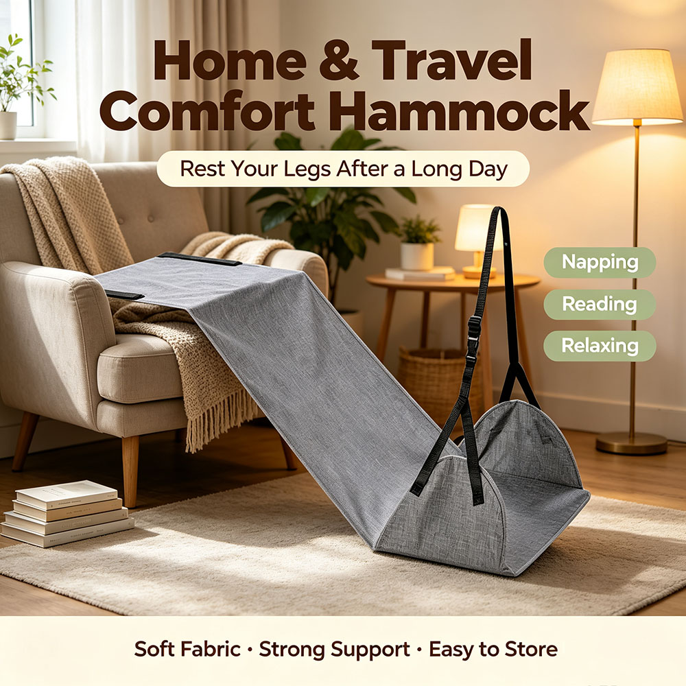 Travel Accessories For Train - Portable Adjustable Car Foot Rest Hammock
