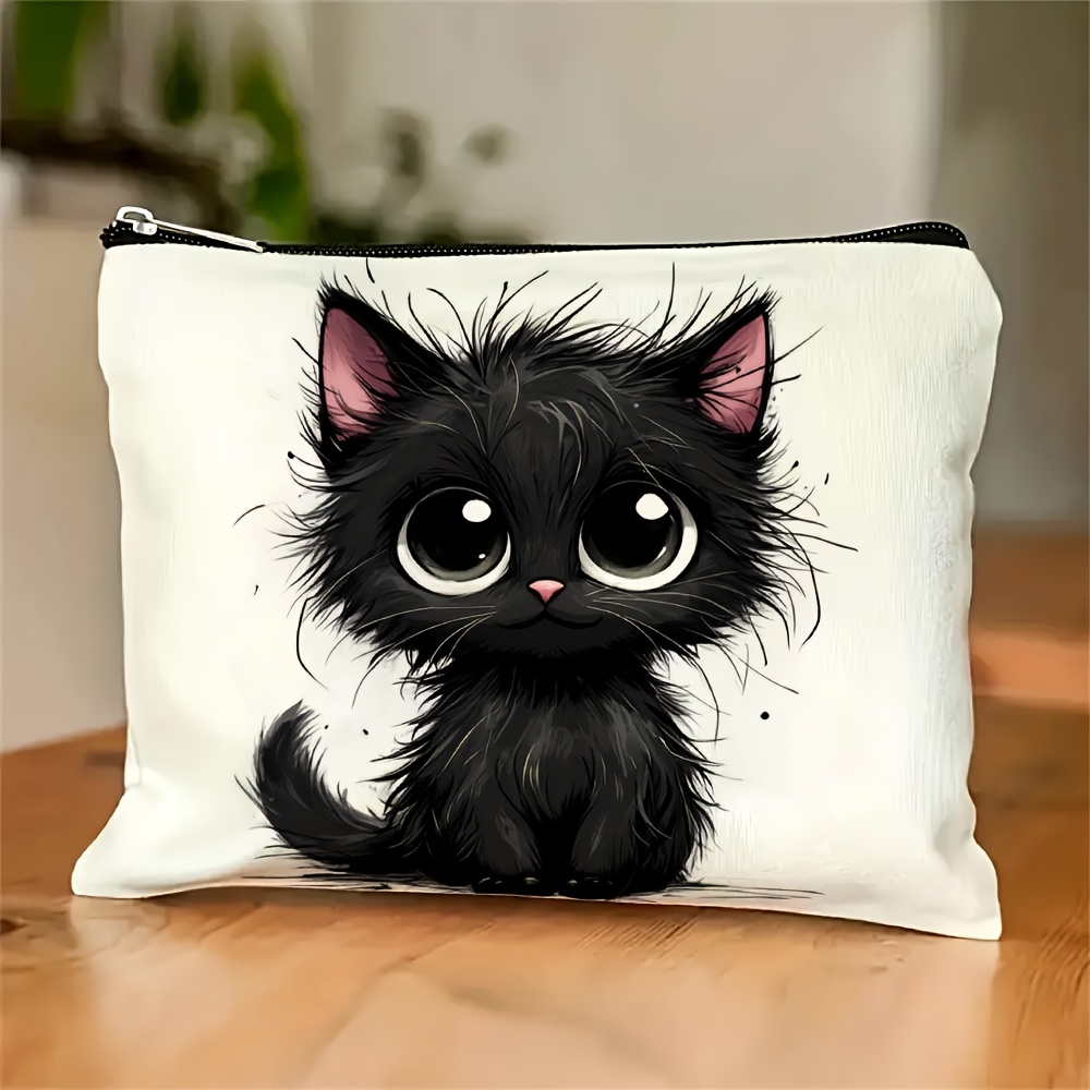 Travel Accessories Toiletries - A Cute cat print cosmetic bag