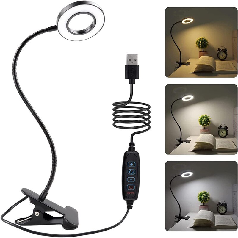 Book Light Flexible - 48 LEDs Desk Lamp Clip USB