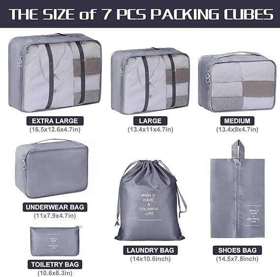 7pcs Travel Storage Bags Set S - огляд і ціна Travel Accessories Organiser