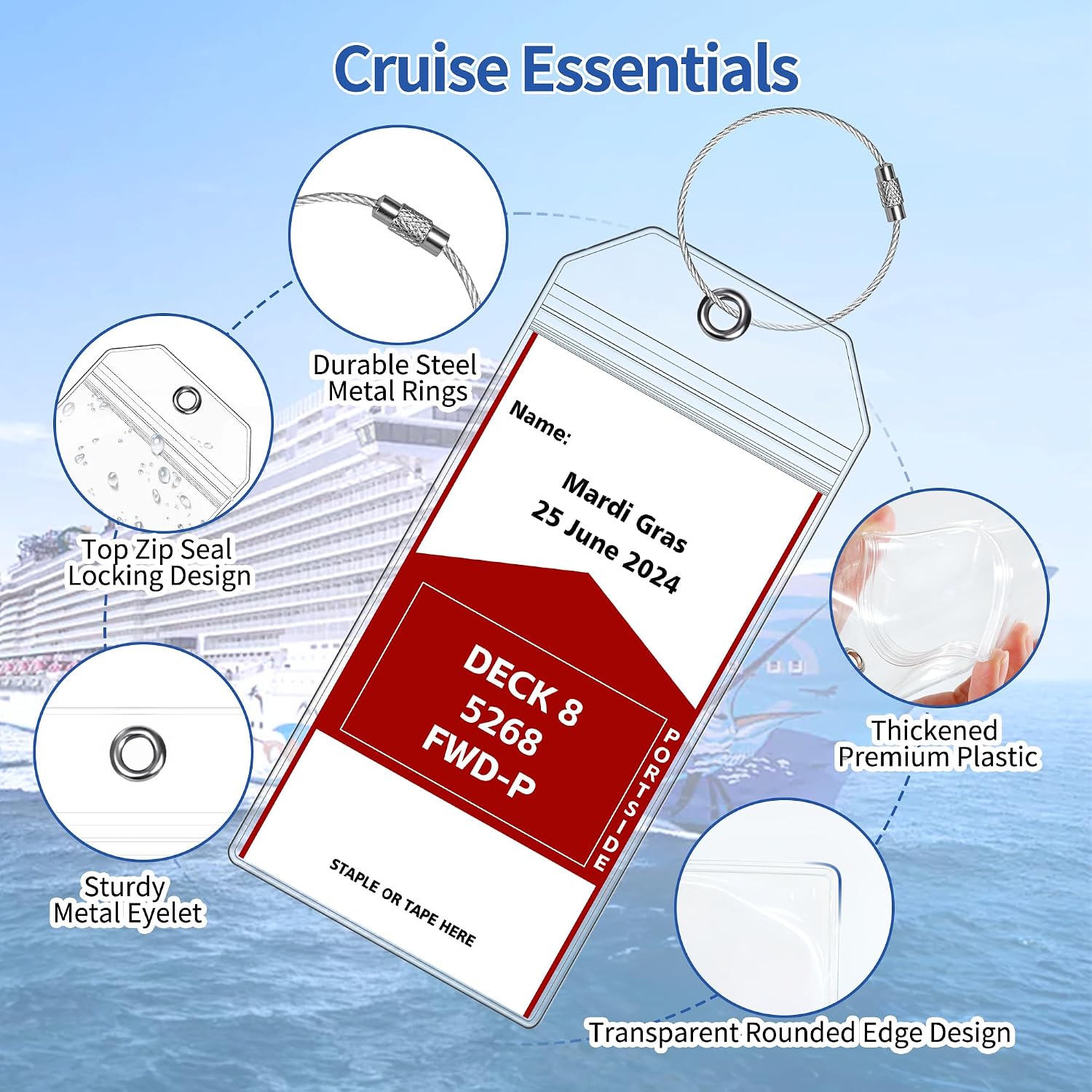6 Pcs 19x9cm PVC Luggage Tags  - огляд і ціна Travel Accessories International