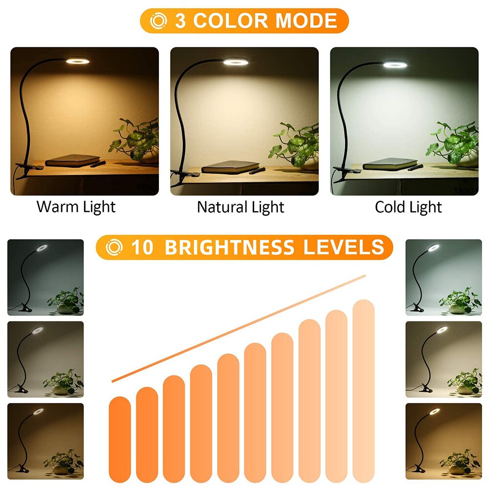 48 LEDs Desk Lamp Clip USB Boo - огляд і ціна Book Light Flexible