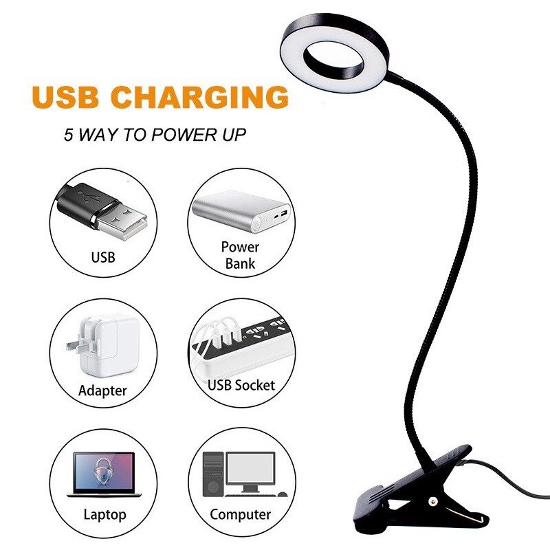 48 LEDs Desk Lamp Clip USB Boo - огляд і ціна Book Light Flexible