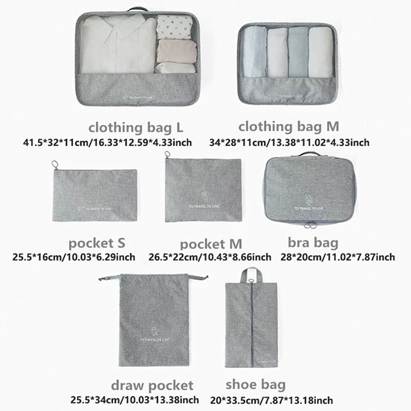 7 Piece Travel Packing Cubes S - огляд і ціна Travel Accessories Pouch For Men