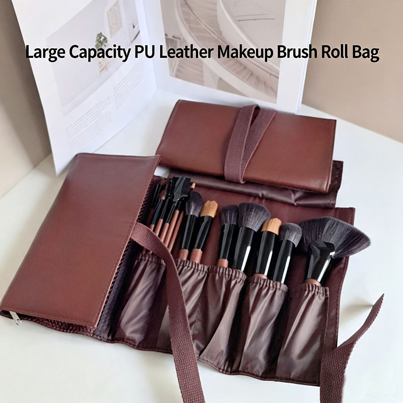 PU Leather Makeup Brush Roll B - огляд і ціна Travel Accessories Toiletries