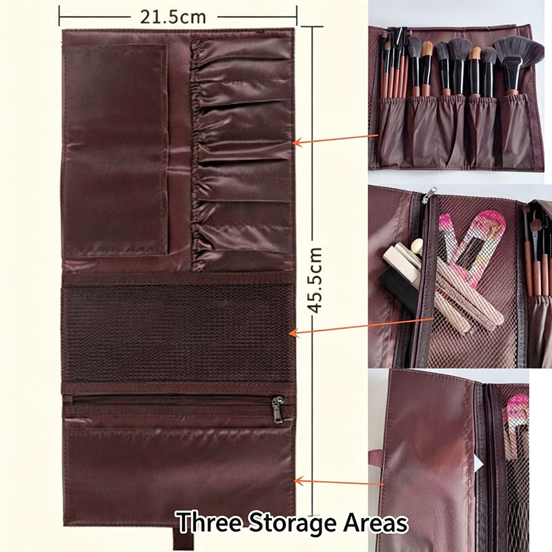 PU Leather Makeup Brush Roll B - огляд і ціна Travel Accessories Toiletries