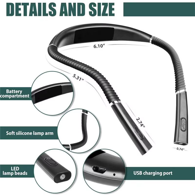 LED Reading Neck Lights USB Re - огляд і ціна Book Light Flexible